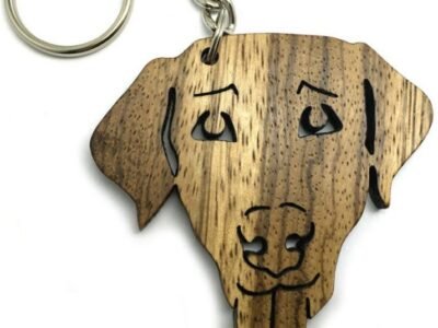Keychain - Laser Cut Dog Head Wooden