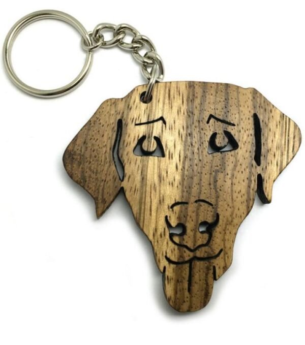 Keychain - Laser Cut Dog Head Wooden