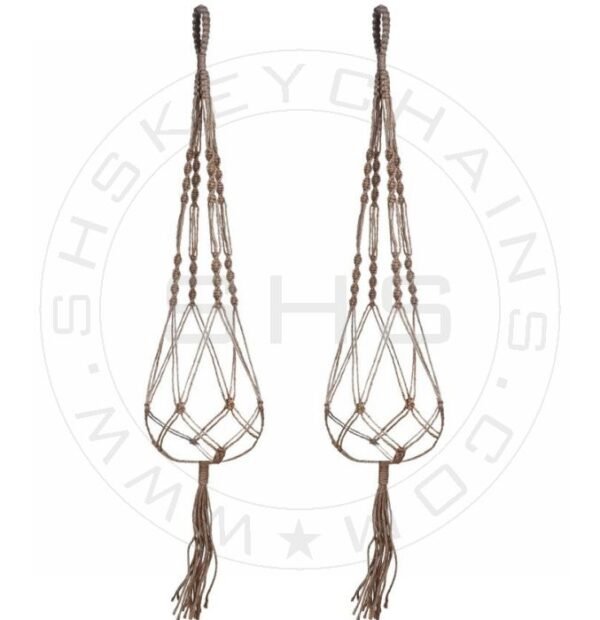 Jute Macramé Pair: Handmade Double Planters