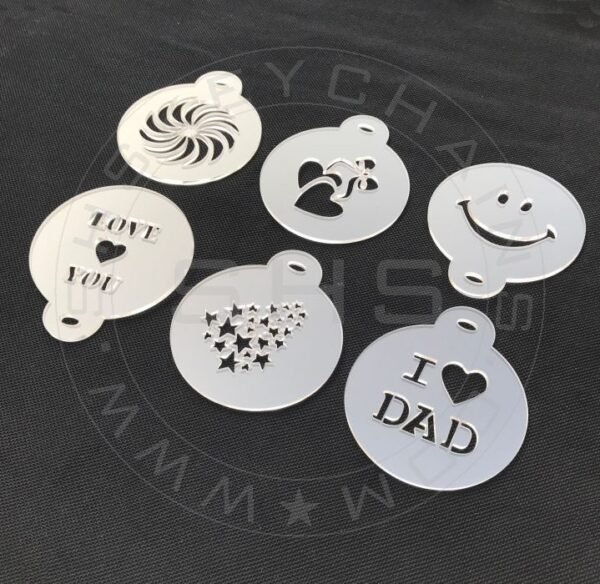 Set of six Cappuccino Coffee Chocolate Stencils - Image 4