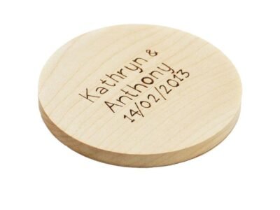 Wooden Coasters with Customizable Name or Text