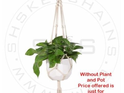 White Cotton Macramé - Handmade Single Plant Holder