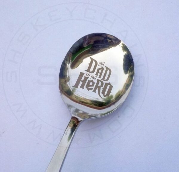 My Dad is my Hero Soup Spoon - Stainless Steel - Image 2