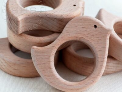Bird Shaped Beech Wood Baby Teether