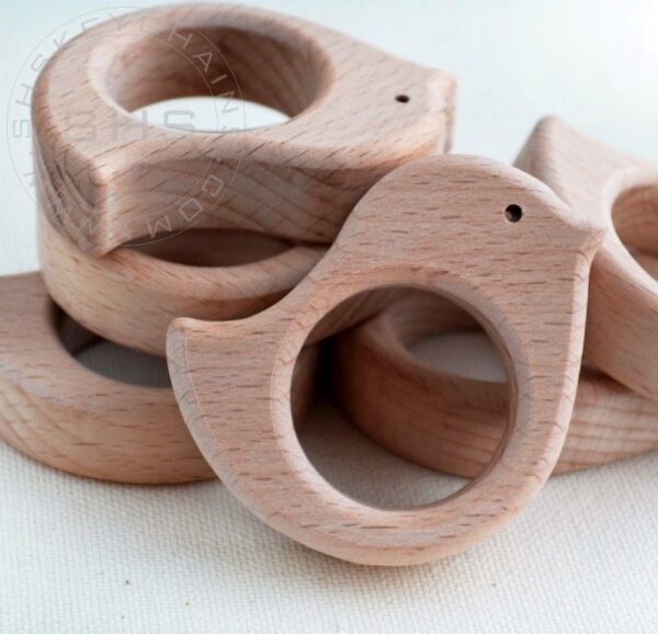 Bird Shaped Beech Wood Baby Teether