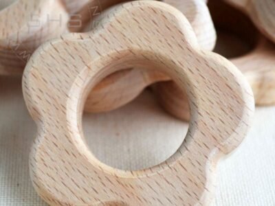 Cookie Shaped Beech Wood Baby Teether
