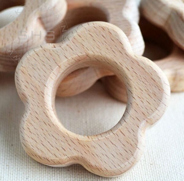 Cookie Shaped Beech Wood Baby Teether