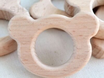 Mouse Head Shaped Beech Wood Baby Teether