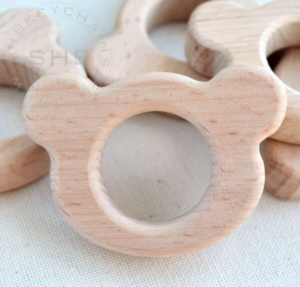 Mouse Head Shaped Beech Wood Baby Teether