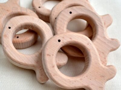 Fish Shaped beech Wood baby Teether