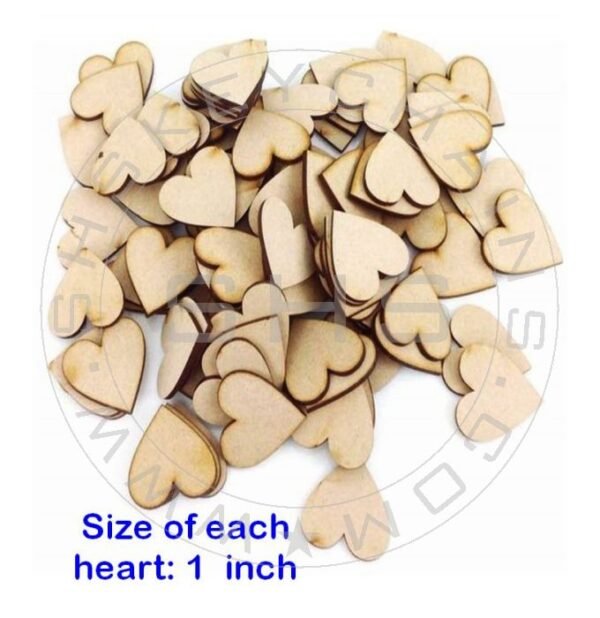 Laser Cut Hearts -1 inch- Pack of 50