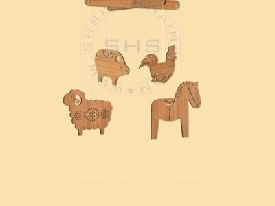 Laser Cut Wooden Animals Chimes for Kids