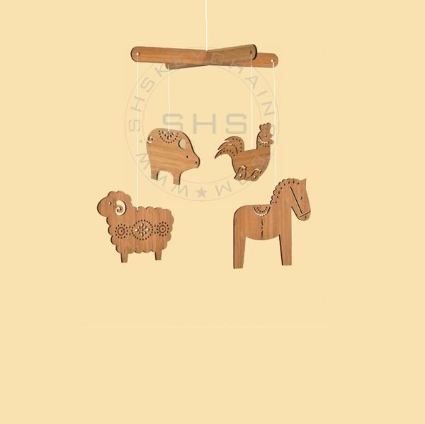 Laser Cut Wooden Animals Chimes for Kids