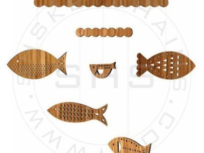 Laser Cut Wooden Fish Chimes for Kids