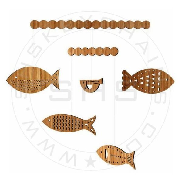 Laser Cut Wooden Fish Chimes for Kids