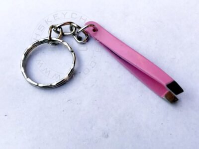 Miniature Pink Tweezers keychain
