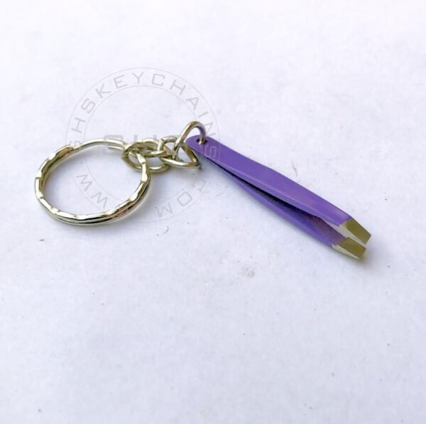 Miniature Pink Tweezers keychain - Image 3