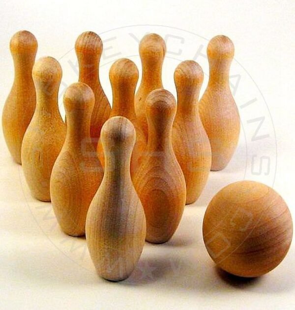 Miniature Wooden Bowling Set for kids