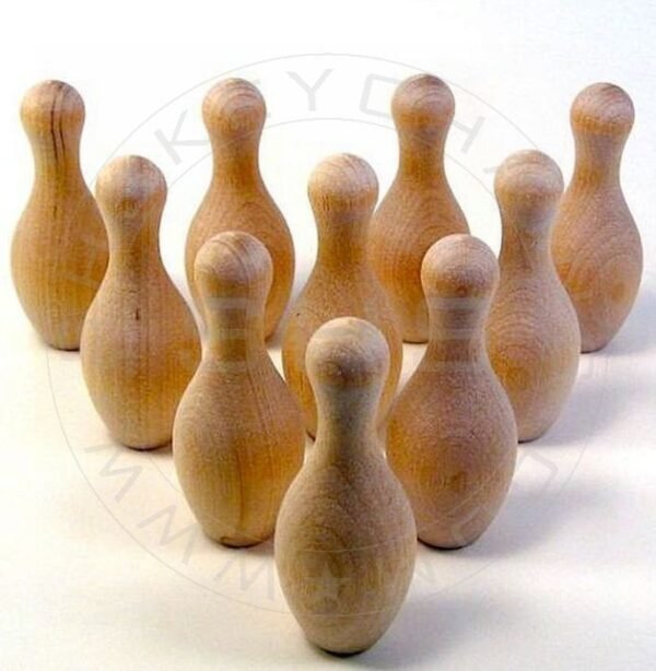 Miniature Wooden Bowling Set for kids - Image 3