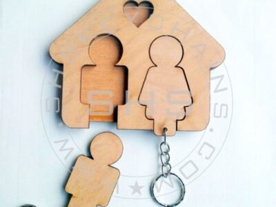 Couple keychains with House Shaped key Holder